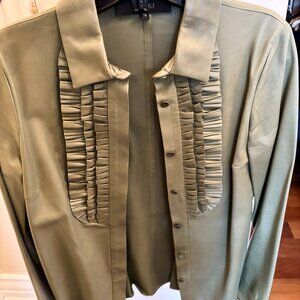 gucci leather button down